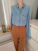 M 38 dżinsowa jeansowa niebieska koszula retro vintage zimowa na zime denim