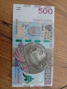 BANKNOT 500 ZŁ. Defekt,destrukt. Stan widoczny  na zdjęciach. 