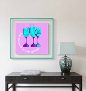 Oryg., autorski, sygnowany, modern. plakat "The truth is in the water" 