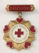ZASŁUŻONY HONOROWY DAWCA KRWI PCK.Za oddanie 18 litrów krwi 
