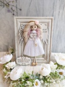 Pamiątka Pierwszej Komunii Świętej Anioł Stróż w ramce 