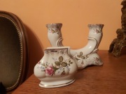 Zestaw porcelanowy Chodzierz świecznik i serwetnik