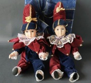 Zestaw 2x lalka porcelanowa Arlekin VINTAGE – duet retro dekoracja