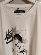 Biała koszulka oversize anime Y2K loliparadise asahi streetwear manga
