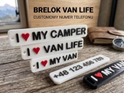 BRELOK VAN LIFE CAMPER KAMPER PERSONALIZOWANY Z NUMEREM TELEFONU
