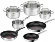 Garnki Tefal Duetto + pokrywki + patelnie Intuition, Emotion 10el