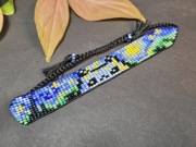 Bransoletka kotek w stylu Gwiażdzista Noc van Gogha obraz sztuka HANDMADE