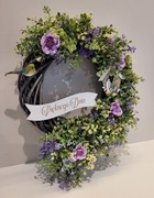 Wianek wiosenny na drzwi. Całoroczny. Rękodzieło