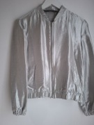 Zara kurtka bomberka srebrna połysk stan bardzo dobry M(38)