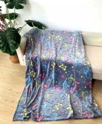 Koc świecący w ciemności Kolorowe Motyle 150x200cm