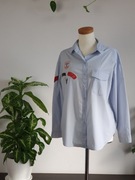 Błękitna koszula pimkie collection z naszywkami rozmiar S/M