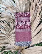 Duży SZAL wełniany koc boho kilim Nepal narzuta 29