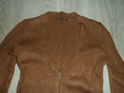SWETER ROZPINANY BRĄZ z wełną 36/38 S/M polska firma