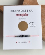 Bransoletka z naturalnymi kamieniami, z wróżbą, turmalin czarny