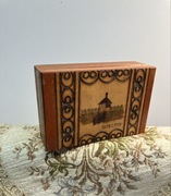 szkatulka na bizuterie drewno wypalane BISKUPIN