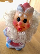 Duży Dziadek Mróz PRL - 23 cm, Ruchoma głowa, Vintage Guma