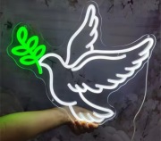 Neon LED Gołąb gołąbek szyld świetlny ślub ceremonia 