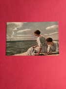 POCZTÓWKA PRZEDWOJENNA  - „NAD BRZEGIEM MORZA” 