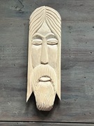 płaskorzeźba z drewna - twarz