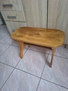 Solidny Drewniany Taboret / Ryczka – Retro, Podnóżek, Schodek