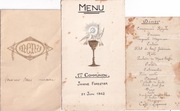 Menu - restauracja, kawiarnia - 1929-1942 - 3 szt.
