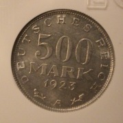 500 MARK - MAREK 1923 A NIEMCY  GCN MS69 SKRĘTKA