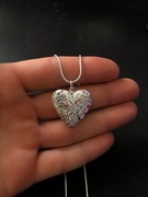 Srebrny Łańcuszek z sercem próby 925 długość 60cm splot linka