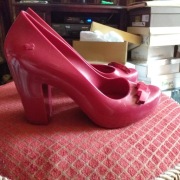 ZAXY Burgundowe czółenka na deszcz  38