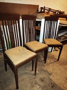 Trzy przedwojenne krzesła antyki do renowacji