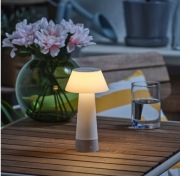 SOLVINDEN Lampa stołowa, na baterie/biały, 20 cm