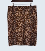 Damska spódnica klasyczna ołówkowa brązowa Panterka Beloved 44/XXL  
