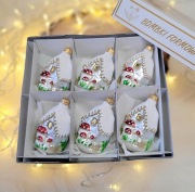 Bombki domki z grzybkami Nowe jak PRL 6 sztuk