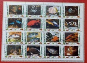 !!! UMM AL QIWAIN  RYBY TROPIKALNE 16szt... ARKUSZ...KASOWANE*!!!