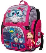 Modny tornister Delune dla dziewczynki sówki klasy 1-3 + worek sportowy