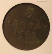 3 GR GROSZE 1812 I.B Księstwo Warszawskie GCN XF40