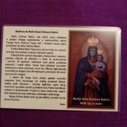 Obrazek Matki Bożej Królowej Rodzin+dołączony płatek róż