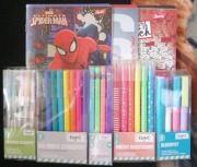 Zestaw ołówki, długopisy, mazaki, zeszyty