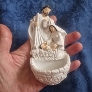 Kropielnica na wodę święconą do powieszena.Kropielnica ze świętą Rodziną ja