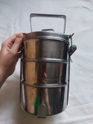 Menazka obiadowa prl vintage pojemnik turystyczny nierdzewna blacha