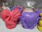 Świece sojowe, zapachowe w kształcie serca 