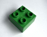 LEGO DUPLO Klocek podstawowy budowlany 2x2 piny zielony ciemny średni