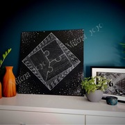 PUZZLE 2 obraz akryl 60x60 ręcznie malowany