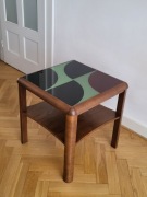 Stolik art deco z szybą, vintage, retro, lata 30., międzywojnie