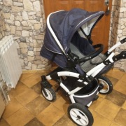 Wózek 3w1granatowy z białym Coto beby