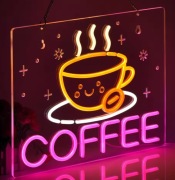 NEON coffee 36x27,4cm lampka LED kawa Bar do kuchni kawiarni