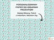 Papier do pakowania prezentów z imieniem – ZIMOWA KRAINA 610mm na 1000mm