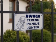 Tabliczka Uwaga Pies 3D Personalizowana Imię Rasa PETG 25x14cm