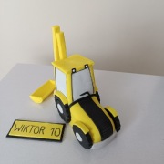 Koparka na tort figurka cukrowa 