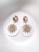 kolczyki słońca słońce słońcem stal nierdzewna masa perłowa stali