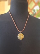 Naszyjnik/rzemyk brąz /zawieszka 